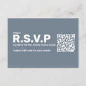 Modernes Blue Big UAWG QR Code Hochzeit Begleitkarte (Vorderseite)