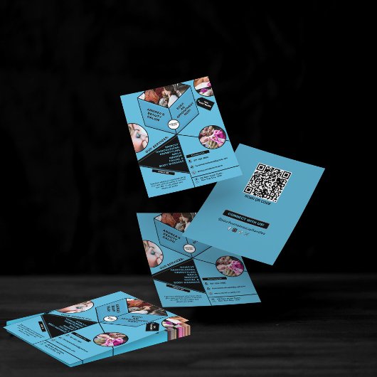 Modernes Blue Black Beauty Salon Wellness-Center C Flyer