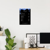 Modernes Blue Black Glitzern Preislisten Poster (Heimbüro)
