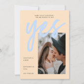 Modernes Blue Blush Big Script Foto Wedding Rettet Save The Date (Vorderseite)