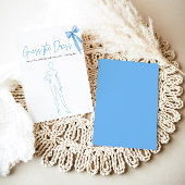 Modernes Blue Bow rät das Dress Brautparty Game Einladung