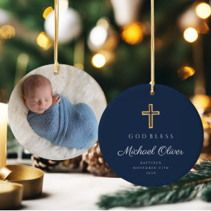 Modernes Blue-Boy-Foto Keramik Ornament