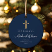 Modernes Blue-Boy-Foto Keramik Ornament