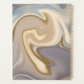 Modernes Blue Brown & Gold Abstrakt Planer (Rückseite)