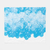 Modernes Blue Bubbles Baby Boy Pattern Fleecedecke (Vorderseite (Horizontal))