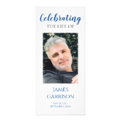 Modernes Blue Celebration of Life Memorial Program Werbekarte (Vorne)