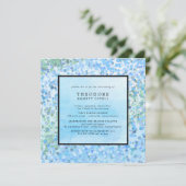 Modernes Blue Christening Einladung (Stehend Vorderseite)