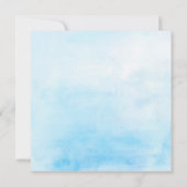 Modernes Blue Christening Einladung (Rückseite)