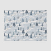 Modernes Blue Christmas Village Seidenpapier (Vorderseite)