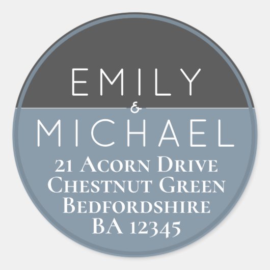 Modernes Blue Custom Gevor Gift Envelope Event Runder Aufkleber (Vorderseite)