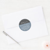 Modernes Blue Custom Gevor Gift Envelope Event Runder Aufkleber (Umschlag)