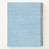 Modernes Blue Denim Jeans Textur Leather Patch Notizblock (Rückseite)