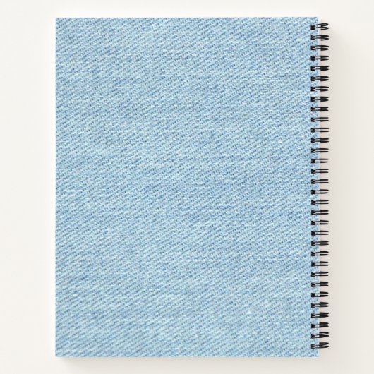 Modernes Blue Denim Jeans Textur Leather Patch Notizblock (Rückseite)