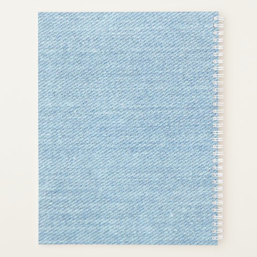 Modernes Blue Denim Jeans Textur Leather Patch Planer (Rückseite)