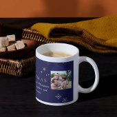 Modernes Blue Family Weihnachts-Foto Kaffeetasse