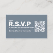 Modernes Blue fett UAWG QR Code Hochzeit Begleitkarte (Vorderseite)