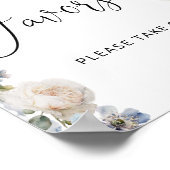 Modernes Blue Floral Favorit Baby Shower Poster (Ecke)