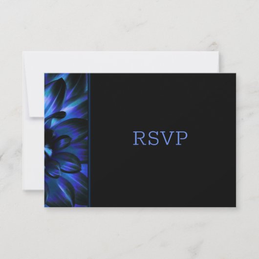 Modernes Blue Floral Wedding RSVP Karte (Vorderseite)