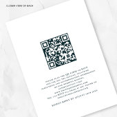 Modernes Blue Florals QR Code Hochzeit Einladung