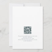 Modernes Blue Florals QR Code Hochzeit Save The Date (Rückseite)