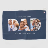 Modernes Blue Foto Golf Personalisiertes Geschenk  Golfhandtuch (Horizontal)