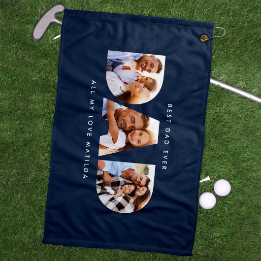 Modernes Blue Foto Golf Personalisiertes Geschenk  Golfhandtuch