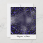 Modernes Blue Fraktal Hochzeitseinladung Einladung (Rückseite)