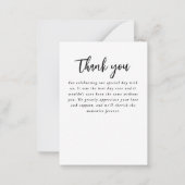 Modernes Blue French Floral Wedding Vielen Dank Mitteilungskarte (Rückseite)