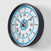 Modernes Blue Gear Roman Numerale Clock ⚙️ Uhr (Winkel)