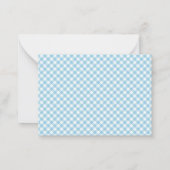 Modernes Blue Gingham Baby Kinderzimmer Note Card Mitteilungskarte (Rückseite)