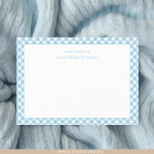 Modernes Blue Gingham Baby Kinderzimmer Note Card Mitteilungskarte