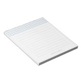 Modernes Blue Gingham Schreibmaschine Name Notepad Notizblock (angewinkelt)