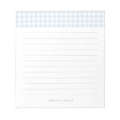 Modernes Blue Gingham Schreibmaschine Name Notepad Notizblock (Vorderseite)