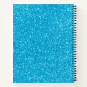Modernes Blue Glitzer Individuelle Name Notebook Notizblock (Rückseite)