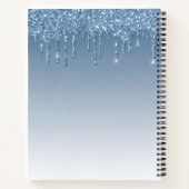 Modernes Blue Glitzer Rezept Buch (Rückseite)