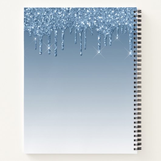 Modernes Blue Glitzer Rezept Buch (Rückseite)