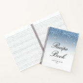 Modernes Blue Glitzer Rezept Buch (Innenseite)