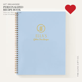 Modernes Blue Gluten Free Blank Recibook Notizblock