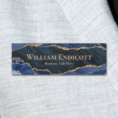 Modernes Blue Gold Agate Business Namensschild