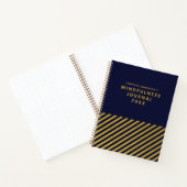 Modernes Blue Gold Foil Stripes Mindfully Journal Notizblock (Innenseite)