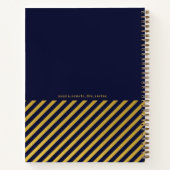 Modernes Blue Gold Foil Stripes Mindfully Journal Notizblock (Rückseite)