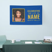 Modernes Blue Gold Foto-Fest zum Leben Banner (Messeveranstaltung)