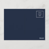 Modernes Blue & Gold freut sich auf das neue Foto Postkarte (Rückseite)