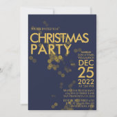 Modernes Blue Gold Glitzer Konfetti Weihnachten Pa Einladung (Vorderseite)