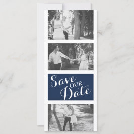 Modernes Blue Gold Hochzeitssemble für Navy - Foto Save The Date
