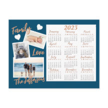 Modernes Blue & Gold New Year Calendar Foto