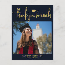 Modernes Blue Gold Script Minimalistisch Vielen Da