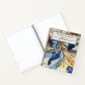 Modernes Blue & Gold Watercolor - Abstraktes Sketc Notizblock (Innenseite)