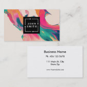 Modernes Blue Graffiti Coole Abstrakte Kunst Visitenkarte (Vorne/Hinten)