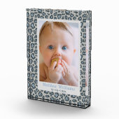 Modernes Blue Gray Leopard Print Baby Foto (Rechts)